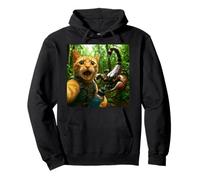 Senderismo de gato selfie con escorpión gigante para hombres, mujeres y niños Sudadera con Capucha