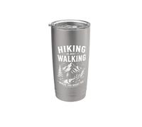 Senderismo divertido es simplemente caminar donde podrías morir Vaso térmico de acero inoxidable de doble pared