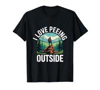 Senderismo Divertido Me Encanta Orinar Fuera Humor Camiseta gráfica económica, Hombre, Negro, S