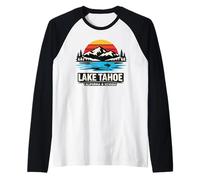 Senderismo en el Lago Tahoe California Nevada Camiseta Manga Raglan
