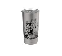 Senderismo, Fox, Funny Cottagecore Backpacker & Backpacker Vaso térmico de acero inoxidable de doble pared