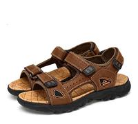 Senderismo Hombres Sandalias Veranos cangrejeras Trekking Chanclas Zapatos Zuecos Pescador Zapatillas Cuero Playa Deporte (Marrón,44 EU,28CM De talón a Dedo del pie