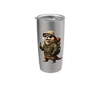 Senderismo nutria al aire libre - Adventure Cute Camper Vibes Vaso térmico de acero inoxidable de doble pared