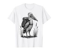 Senderismo Pelícano Mochilero Cottagecore Wildlife Naturaleza Camiseta