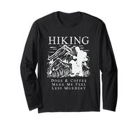 Senderismo, Perros y café me Hacen Sentir Menos Asesinato Manga Larga