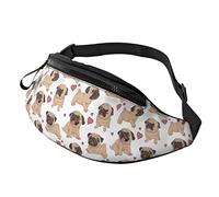 Senderismo Riñonera Dibujos Animados Divertidos Pugs Cachorros Crossbody Riñonera Ligera Riñonera