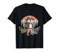 Senderismo River Otter Backpacking Lindo Animal Camper al Aire Libre Camiseta