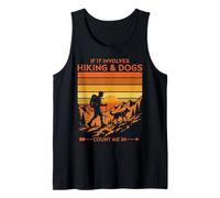 Senderismo y Perros cuentan Conmigo en Retro Sunset Hiker Camiseta sin Mangas
