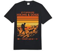 Senderismo y Perros cuentan Conmigo en Retro Sunset Hiker Comfort Colors Adult Heavyweight T-Shirt