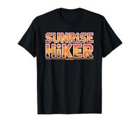 Senderista del Amanecer Alba Cumbre De Montaña Hora Dorada Camiseta