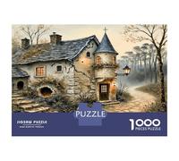 Sendero de la cabaña Madera 1000 Piezas Puzzle Premium Atmósfera de Aldea de Cuento Puzzle Clásico, Cartón Grueso - Ultra Difícil, Antiestrés Total, Ideal para Diversión En Casa 70x50cm/1000pcs