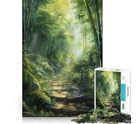 Sendero de Piedra a través de un Bosque de bambú para Adultos Rompecabezas de 1000 Piezas Rompecabezas Mental Divertido y Relajante Montaje de imágenes Una cálida Sorpresa 50x75cm