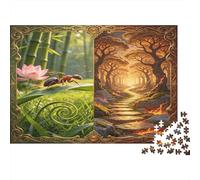 Sendero del Bosque Puzzle de 1000 Piezas Papel para Adultos Escenario Natural Mágico Juego de Puzzle 1000 Piezas Relajación Familia Decoración Regalo 52x38cm/1000pcs