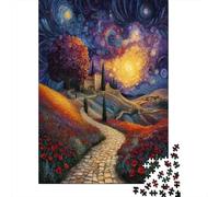 Sendero Dorado de adoquines Estilo de Pintura al óleo 38x26cm/1000pcs Puzzle Adecuado para Adultos Y Multitud Mayores De 14 Años
