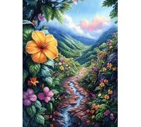Sendero floral en el valle de montaña Rompecabezas 500 Piezas Cartón Para Niños Mayores 14 Años Cuento de hadas animal mágico Tiempo Libre Actividad Antiestrés Más Vendido Detalle Único Original 500 P