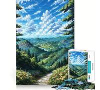 Sendero Sereno en un Valle de montaña - Arte de Paisaje Natural Rompecabezas de 1000 Piezas para Adolescentes Mejora la Memoria Relajación Mental Bordes Afilados Regalo Creativo (50x75cm)