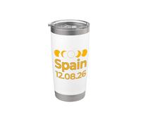 Sendero total del eclipse solar de la totalidad en España - Tops & Stuff Vaso térmico de acero inoxidable de doble pared