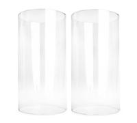 Sendez 2 cilindros de cristal sin base, altura: 20 cm, diámetro de 10 cm, portavelas, decoración de mesa, portavelas, farol