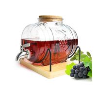 Sendez 3 L Jarra de Barril Zapfhahn de Acero Inoxidable, 4 Piezas, Transparente