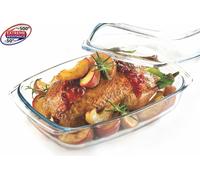 Sendez Bräter de Vidrio 5,8 L Con Tapa, Rectangular, 35cm