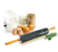 Sendez Rodillo XXL de mármol con soporte, 46 x 6 cm, rodillo para masa, rodillo para masa, rodillo para pizza, rodillo para fondant, 2 kg