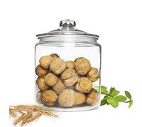 Sendez Tarro de cristal de 4 l con tapa, recipiente de almacenamiento, para caramelos, galletas, conservas