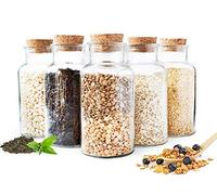 Sendez - Tarros de especias (6 unidades, 600 ml, con tapón de corcho)