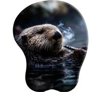 SENDJJ 3D Alfombrilla de ratón con reposamuñecas L'heure Des Sources chaudes de la loutre de mer Alfombrilla de ratón con cojín de Gel Alfombrilla de ratón ergonómica para Ordenador portátil