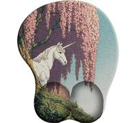 SENDJJ 3D Alfombrilla de ratón con reposamuñecas Licorne Sous la glycine Alfombrilla de ratón con cojín de Gel Alfombrilla de ratón ergonómica para Ordenador portátil