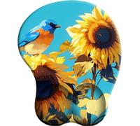 SENDJJ 3D Alfombrilla de ratón con reposamuñecas Tournesols et merles Bleus Alfombrilla de ratón con cojín de Gel Alfombrilla de ratón ergonómica para Ordenador portátil