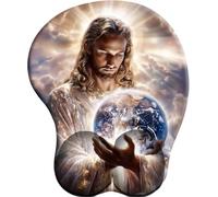 SENDJJ 3D Alfombrilla de ratón con reposamuñecas Univers du Saint Amour Alfombrilla de ratón con cojín de Gel Alfombrilla de ratón ergonómica para Ordenador portátil