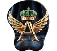 SENDJJ 3D Alfombrilla de ratón ergonómica con reposamuñecas de Gel Couronne d'ailes d'or A2 con Base de Goma Antideslizante Apta para Ordenador Oficina hogar