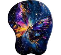 SENDJJ 3D Alfombrilla de ratón ergonómica con reposamuñecas de Gel Danse Des Papillons de la Galaxie con Base de Goma Antideslizante Apta para Ordenador Oficina hogar