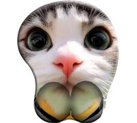 SENDJJ 3D Alfombrilla de ratón ergonómica con reposamuñecas de Gel Gros Plan d'un chaton Mignon con Base de Goma Antideslizante Apta para Ordenador Oficina hogar