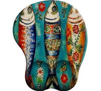 SENDJJ 3D Alfombrilla de ratón ergonómica con reposamuñecas de Gel Le langage Des Fleurs et la Ballade Des poissons con Base de Goma Antideslizante Apta para Ordenador Oficina hogar