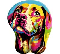 SENDJJ 3D Alfombrilla de ratón ergonómica con reposamuñecas de Gel Le langage du Chien néon con Base de Goma Antideslizante Apta para Ordenador Oficina hogar
