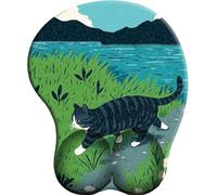 SENDJJ 3D Alfombrilla para reposamuñecas para ratón con Material de Silicona Chaton au Bord du lac Alfombrilla de Goma Antideslizante para la muñeca para Trabajar y Jugar