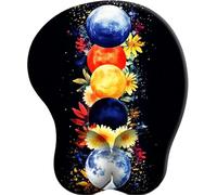 SENDJJ 3D Alfombrilla para reposamuñecas para ratón con Material de Silicona Le langage Des étoiles et Des Fleurs de Lune Alfombrilla de Goma Antideslizante para la muñeca para Trabajar y Jugar