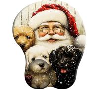 SENDJJ 3D Alfombrilla para reposamuñecas para ratón con Material de Silicona Les Chiens du Père Noël Alfombrilla de Goma Antideslizante para la muñeca para Trabajar y Jugar
