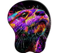 SENDJJ 3D Alfombrilla para reposamuñecas para ratón con Material de Silicona Loutre néon Alfombrilla de Goma Antideslizante para la muñeca para Trabajar y Jugar