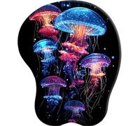 SENDJJ 3D Alfombrilla para reposamuñecas para ratón con Material de Silicona Néon Des profondeurs Marines Alfombrilla de Goma Antideslizante para la muñeca para Trabajar y Jugar