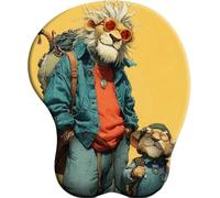 SENDJJ 3D Alfombrilla para reposamuñecas para ratón con Material de Silicona Père et fils Lions en Voyage Alfombrilla de Goma Antideslizante para la muñeca para Trabajar y Jugar