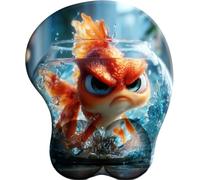 SENDJJ 3D Alfombrilla para reposamuñecas para ratón con Material de Silicona Poisson Rouge en colère Alfombrilla de Goma Antideslizante para la muñeca para Trabajar y Jugar