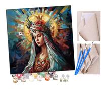 SENDJJ pintar por numeros adultos Corona de ángel volador de la Virgen María colorida (3) DIY pintar por números,pinturas para niños,paint by numbers lienzos para pintar cuadros decoracion(16" x 16")