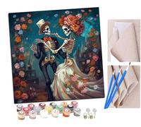 SENDJJ pintar por numeros adultos Danza de los muertos 1 DIY pintar por números,pinturas para niños,paint by numbers lienzos para pintar cuadros decoracion(16" x 16")