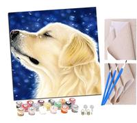SENDJJ Pintar por números adultos Golden Retriever DIY pintar por números, pinturas para niños, paint by numbers lienzos para pintar cuadros decoración (16" x 16")
