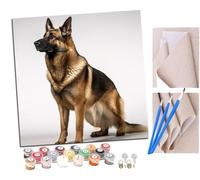 SENDJJ Pintar por números adultos Perro pastor alemán (7) DIY pintar por números, pinturas para niños, paint by numbers lienzos para pintar cuadros decoración (16" x 16")
