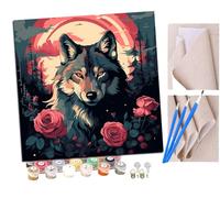 SENDJJ pintar por numeros adultos Rosa de lobo lunar estilo griego antiguo (6) DIY pintar por números,pinturas para niños,paint by numbers lienzos para pintar cuadros decoracion(16" x 16")