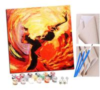 SENDJJ Pintar por Numeros para Adultos Niños Ballet Flamenco de Danza Latina 069 (2) Pintura por Números con Pinceles y Pinturas Decoraciones, DIY Pinturas para el Hogar- (16 * 16 Pulgadas)