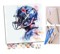 SENDJJ Pintar por Numeros para Adultos Niños Jugador de rugby de acuarela (8) Pintura por Números con Pinceles y Pinturas Decoraciones, DIY Pinturas para el Hogar- (16 * 16 Pulgadas)
